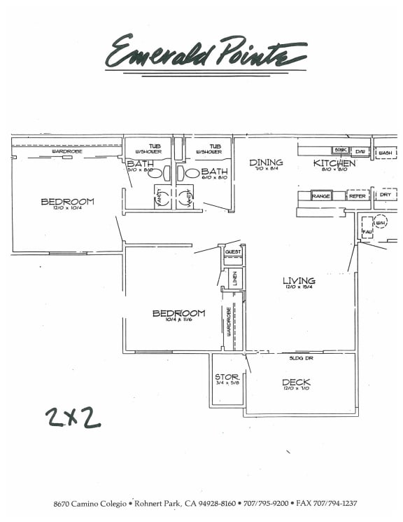 Floor Plans of Emerald Pointe in Rohnert Park, CA